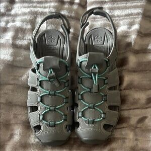 Women's Gray and Teal Outdoor Sandals